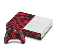 Head Case Designs Rosso Camo Camuffamento Vinile Sticker Gaming Pelle Adesivo Compatibile con Xbox One S Console And Controller Bundle