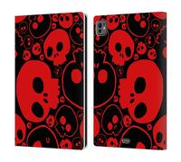 Head Case Designs Rosso Teschi Jazz Custodia Portafoglio in Pelle Compatibile con Apple iPad PRO 11 M4 2024