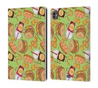 Head Case Designs Sandwich E Shake Pattern Fast Food Custodia Portafoglio in Pelle Compatibile con Apple iPad PRO 11 M4 2024