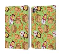 Head Case Designs Sandwich E Shake Pattern Fast Food Custodia Portafoglio in Pelle Compatibile con Apple iPad PRO 13 M4 2024