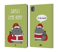 Head Case Designs Santas Little Helper Wilbur Natale Custodia Portafoglio in Pelle Compatibile con Apple iPad PRO 11 M4 2024