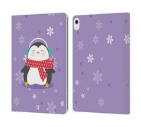 Head Case Designs Sciarpa A Punti Pinguini Natalizi Kawaii Custodia Portafoglio in Pelle Compatibile con Apple iPad Air 13 2024/2025