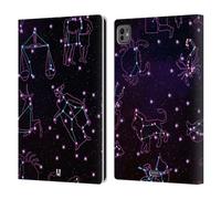 Head Case Designs Segni Zodiacali Pattern di Costellazioni Custodia Portafoglio in Pelle Compatibile con Apple iPad PRO 11 M4 2024