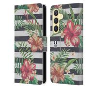 Head Case Designs Strisce Stampe Tropicali Custodia Portafoglio in Pelle Compatibile con Samsung Galaxy S24 5G