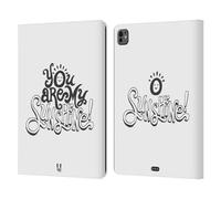 Head Case Designs Sunshine Tipografia Fatta A Mano Custodia Portafoglio in Pelle Compatibile con Apple iPad PRO 13 M4 2024
