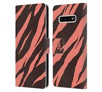 Head Case Designs Tigre Corallo Stampe Pazze 2 Custodia Portafoglio in Pelle Compatibile con Samsung Galaxy S10+ / S10 Plus