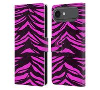 Head Case Designs Tigre Magenta Stampe Pazze Custodia Portafoglio in Pelle Compatibile con Apple iPhone 17 Air