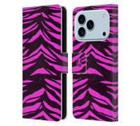 Head Case Designs Tigre Magenta Stampe Pazze Custodia Portafoglio in Pelle Compatibile con Apple iPhone 17 PRO