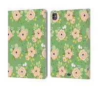 Head Case Designs Verde Corallo Fiori Bizzarri Custodia Portafoglio in Pelle Compatibile con Apple iPad PRO 13 M4 2024