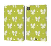 Head Case Designs Verde Lime E Bianco Nastrini Pattern Custodia Portafoglio in Pelle Compatibile con Apple iPad PRO 13 M4 2024