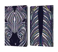 Head Case Designs Zebra Volti di Animali Aztechi 2 Custodia Portafoglio in Pelle Compatibile con Apple iPad PRO 13 M4 2024