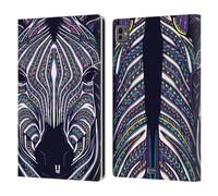 Head Case Designs Zebra Volti di Animali Aztechi 2 Custodia Portafoglio in Pelle Compatibile con Apple iPad PRO 11 M4 2024