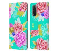 HEAD CASE FIORI DIPINTI CUSTODIA COVER A PORTAFOGLIO PER SAMSUNG TELEFONI 1