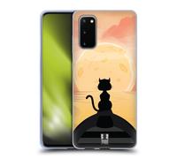 HEAD CASE GATTO E LUNA CUSTODIA COVER MORBIDA IN GEL PER SAMSUNG TELEFONI 1