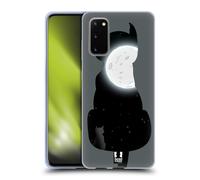HEAD CASE GATTO E LUNA CUSTODIA COVER MORBIDA IN GEL PER SAMSUNG TELEFONI 1