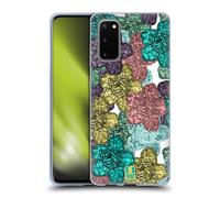 HEAD CASE GLITTER FLORALS CUSTODIA COVER MORBIDA IN GEL PER SAMSUNG TELEFONI 1