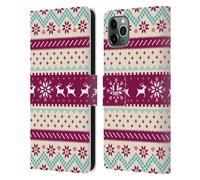 HEAD CASE KNITTED CHRISTMAS PRINTS CUSTODIA COVER A PORTAFOGLIO PER APPLE iPHONE