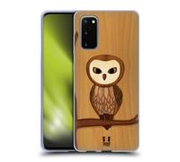 HEAD CASE LEGNO LAVORATO CUSTODIA COVER MORBIDA IN GEL PER SAMSUNG TELEFONI 1