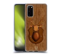 HEAD CASE LEGNO LAVORATO CUSTODIA COVER MORBIDA IN GEL PER SAMSUNG TELEFONI 1