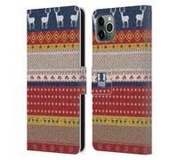 HEAD CASE NATALE ALL'UNCINETTO CUSTODIA COVER A PORTAFOGLIO PER APPLE iPHONE