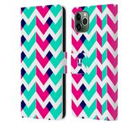 HEAD CASE NEON ZIGZAG CUSTODIA COVER A PORTAFOGLIO PER APPLE iPHONE TELEFONI