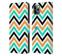 HEAD CASE NEON ZIGZAG CUSTODIA COVER A PORTAFOGLIO PER APPLE iPHONE TELEFONI