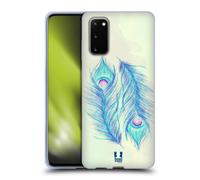 HEAD CASE PIUME DI PAVONE CUSTODIA COVER MORBIDA IN GEL PER SAMSUNG TELEFONI 1