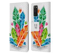 HEAD CASE PIUME GEOMETRICHE CUSTODIA COVER A PORTAFOGLIO PER SAMSUNG TELEFONI 1