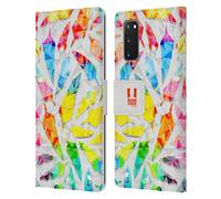 HEAD CASE PIUME GEOMETRICHE CUSTODIA COVER A PORTAFOGLIO PER SAMSUNG TELEFONI 1