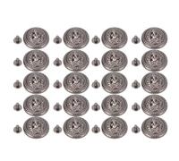 Head Decorative Rivet, 20 set in lega di zinco vintage Rivet pulsante facile installazione con viti da 7 mm per borse abbigliamento scarpe vari artigianato (BLACK)