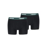 Head Elastic Boxer Shorts, Nero/Verde, M (Pacco da 2) Uomo