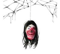 Head Halloween Decorations - Scary Body Part Ornaments With Realistic Texture | Horror Maze Yard Display | Severed Head Prop For Escape Room, Theater Production, Haunted House Party, Indoor Outdoor Sp