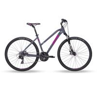 HEAD I- Peak 1.0 Joy, Bicicletta da Cross Donna, Grigio Opaco/Rosa, 54