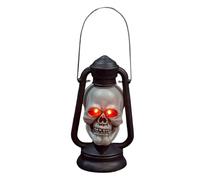 Head Lantern, Handheld Vintage Light, Spooky Skeleton Accent, Halloween Prop, Easy to Use Glow Decor for Indoor, Outdoor, Yard, Porch, Party, Garden, Holiday, 9.06x4.92x4.13 Inches