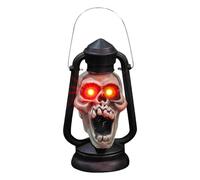 Head Lantern, Handheld Vintage Light, Spooky Skeleton Accent, Halloween Prop, Easy to Use Glow Decor for Indoor, Outdoor, Yard, Porch, Party, Garden, Holiday, 9.06x4.92x4.13 Inches