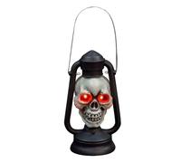 Head Lantern, Handheld Vintage Light, Spooky Skeleton Accent, Halloween Prop, Easy to Use Glow Decor for Indoor, Outdoor, Yard, Porch, Party, Garden, Holiday, 9.06x4.92x4.13 Inches