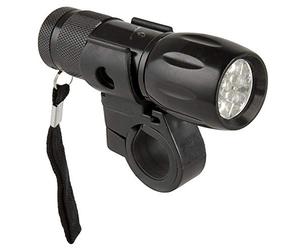 Head Light M-Wave Bike & Outdoor, Black Alloy Housing, with 9 White LEDs, 1 Function, with 3 Batteries(AAA), with Quick Release Bracket No. 223523, Also As Usuable As Torch, Blister Packing