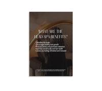 Head Massage Benefits Educational Poster Relaxation Therapy Guide Salon Spa Decor for Professional or Home Bathroom Wall Art(Framed,08x12inch(20x30cm))