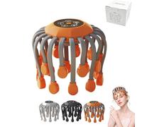 Head Massager, 360° All-Round Massage with 20 Massage Heads, 5 Adjustable Modes, 3 Speeds, Support Timing Function, Octo Relax Head Massager Headaches, Better Sleep & Mood (Orange)