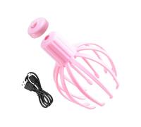 Head Massager, Electric Octopus Scalp Scraper, 12 Finger Charging Head Scruncher, Portable for Relaxation Tool, PVC Body, 5.04x5.04x7.28 inches, Lightweight and Sturdy Design