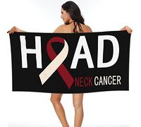 Head & Neck Cancer Awareness Telo da Spiaggia Morbidi Telo Bagno Microfibra Teli da Bagno per Vacanze Viaggio Campeggio 80X130Cm