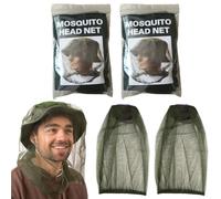 Head Net Mesh Rete per Insetti Rete per la Testa, Zanzariera per il Viso, Cappello Antimalvagio, protezione per il viso per campeggio, escursionismo, pesca, protezione da insetti e zanzare