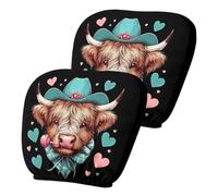 Head Rest Cover for Car 2 Piece Cute Cow Universal Washable Elastic
