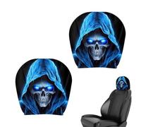 Head Rest Cover For Car | 2 Pieces Halloween Skull Auto Headrest Cover