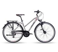 HEAD Revelo 1.0 Joy - Bicicletta da trekking da donna, colore: grigio opaco/rosso, 50