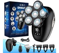 Head Shaver for Bald Men,6-in-1 Electric Shaver for Bald Head 6D Wet/Dry Waterproof Mens Electric Razor Head Shavers Mens Grooming Kit Cordless Rechargeable Face Head Shaving (Updated)