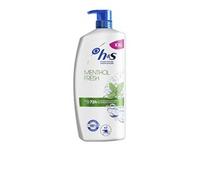 Shampoo antiforfora fresco a forma di testa e spalle, protezione fino al 100% dalle forfora2*1000 ml--Shampoo antiforfora fresco al mentolo H&S con dispenser2*1000 ml