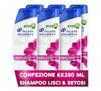 Head & Shoulders Shampoo Antiforfora Per Capelli Lisci & Setosi. Uso Quotidiano. Freschezza. 6x250ml