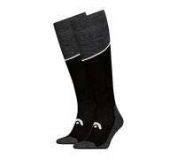 HEAD Ski Beginner Kneehigh Calzini, Black/Grey Melange, 35-38 (Pacco da 2) Unisex-Adulto
