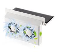 Head Solar Fan, Vehicle Cooling Air Amplifier, 4.3x6.5 Inches Window Vent with Triple Motor, Weatherproof Sun Powered Cooler, Exhaust System with Adjustable Style, Backseat Ventilation for Famili